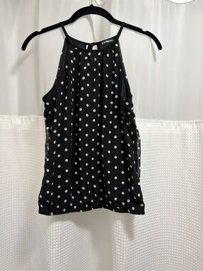 Express Black Polka Dot Halter Camisole